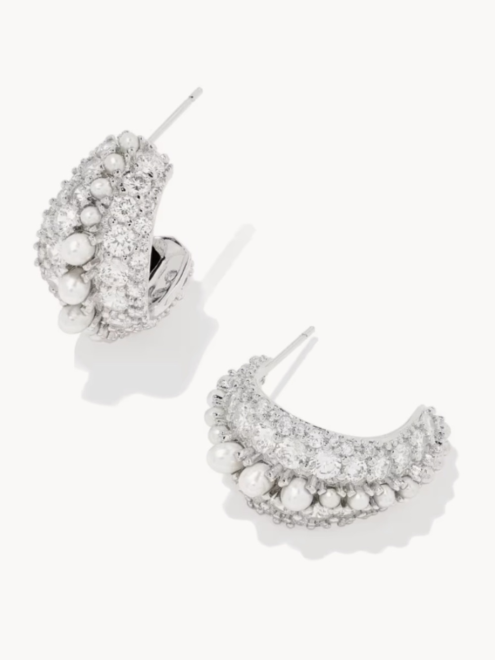 Kendra Scott Krista Hoops White Mix Rhodium
